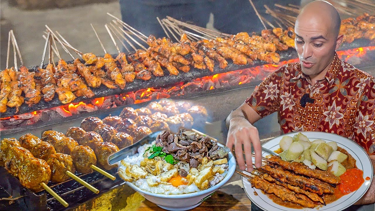 Ночной рынок индонезийской уличной еды — тур по уличной еде в Тангеранге, Индонезия