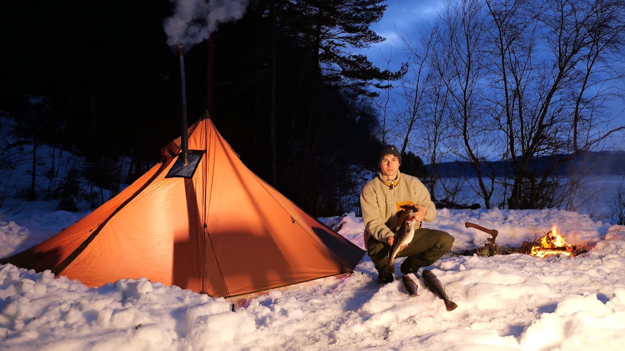 Hot Tent am Fjord - Fangen und Kochen