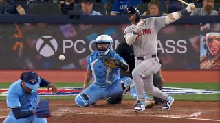 Romy Gonzalez nearly decapitates Genesis Cabrera on a line drive past his head BOS @ TOR 09-24-2024