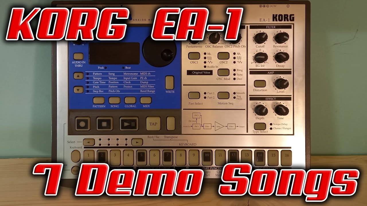 Грувбокс из 90-х - Korg EA-1. Слушаем 7 Demo songs. - YouTube