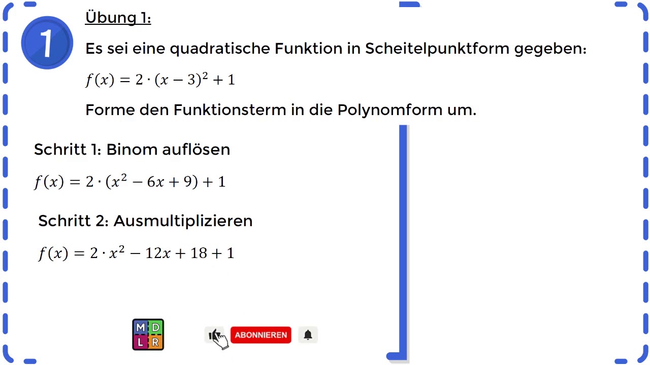 Quadratische Funktionen Normalform In Scheitelpunktform www.youtube.com