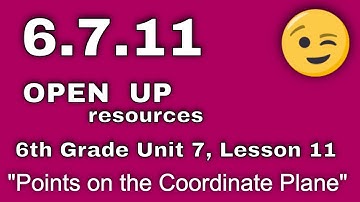 😉 6th Grade, Unit 7, Lesson 11 "Points on the Coordinate Plane"  IM Math
