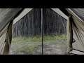 Fall Into Sleep In A Tent On Rainy Night | Heavy Rain On Tent & Powerful Thunder Sounds In Forest