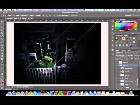 Photoshop  - How to create a beam of light (Photoshop CS-CS)