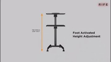 Rife! Multi-Purpose Laptop Workstation, Height Adjustable Pneumatic Sit-Stand Laptop Cart (LPTGE)