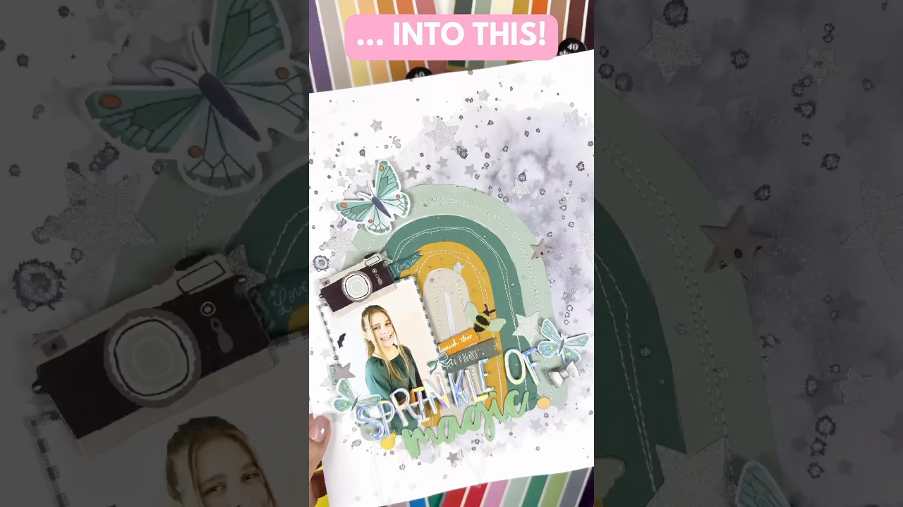 Magical layout with rainbow and bit of mixed media #scrapbooking #crafting