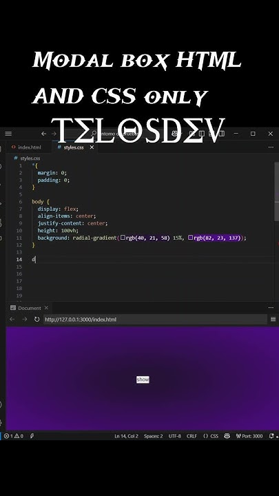 Creating Modal box/Pop-up using HTML y CSS only - YouTube