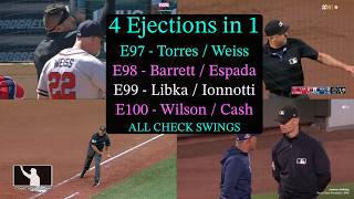E97-100 - Four Check Swing Ejections in 1: Torres/Weiss, Barrett/Espada, Libka/Ionnotti, Wilson/Cash