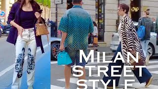 Stylish people in April in Milan