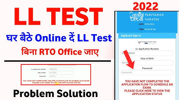 Driving licence - online LL test | You have not completed the application flow - Problem Solution