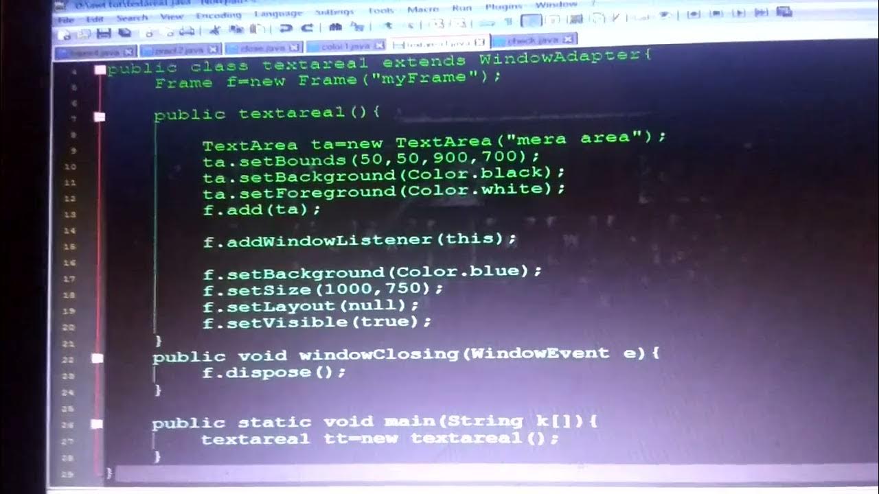 create textArea using Java awt YouTube