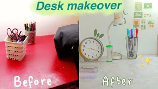 how to create a productive study table// diy aesthetic desk makeover *under Rs. 500* (India)