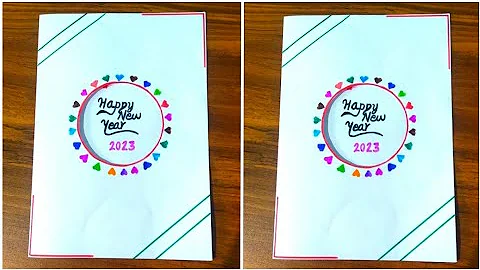 New Year Greeting Card with White Paper | Hand mad...