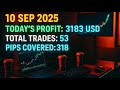 318 pips Profit Today | Live Institutional Trading | Just My Trading Screen (Live) | XAUUSD | 10 Sep