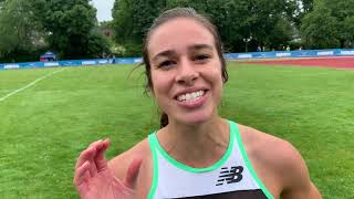 Abbey Cooper after running her first 5,000 since Rio 2016