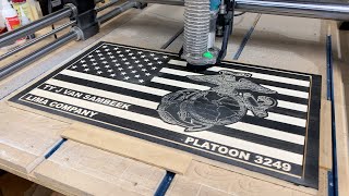 Making A US Marine Flag on a CNC Machine | CNC American Flag