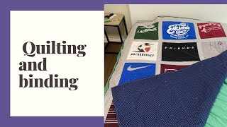 Quilting and binding a T-shirt quilt with a regular domestic machine