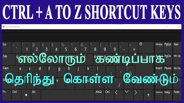 CTRL A TO Z shortcut keys in ms word | CTRL shortcut keys of computer in Tamil