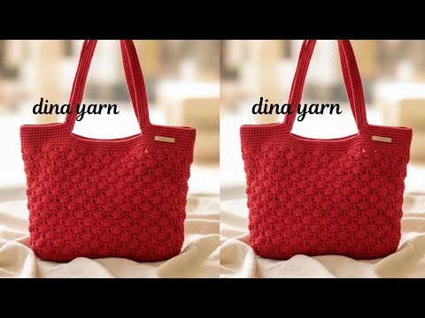 شنطه كروشيه أنيقه سهله للمبتدئين       