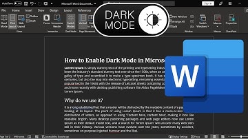How to Enable Dark Mode in Word
