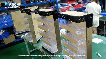 RECHI |Custom Counter Acrylic Display Factory| Custom Acrylic Vape E Liquid Display Cabinet with Led