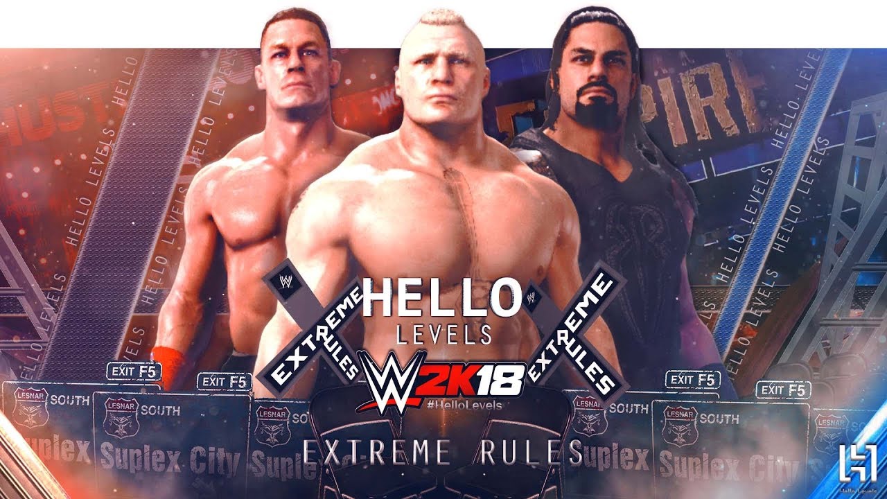 WWE 2K18 Роман Рейнс против Брока Леснара против Джона Сины | Матч WWE 2K18 Triple Threat EXTREME...