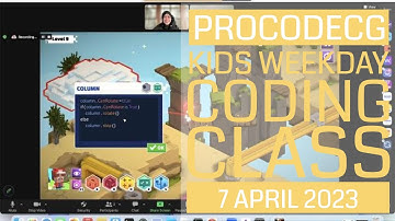 ProCodeCG Kids Weekday Coding Class - Friday - 7 April 2023