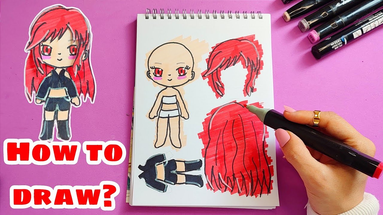 Gacha Club Toca Boca Style Drawing/How to draw/DIY Paper craft #diy #gacha  #tocalifeworld in 2023