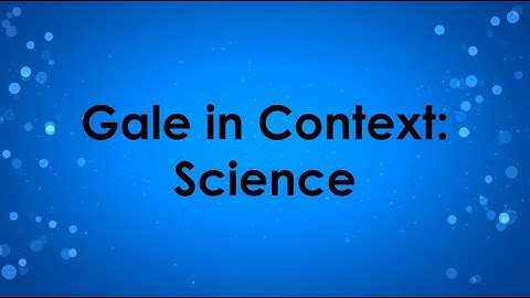Database Feature: Gale in Context: Science