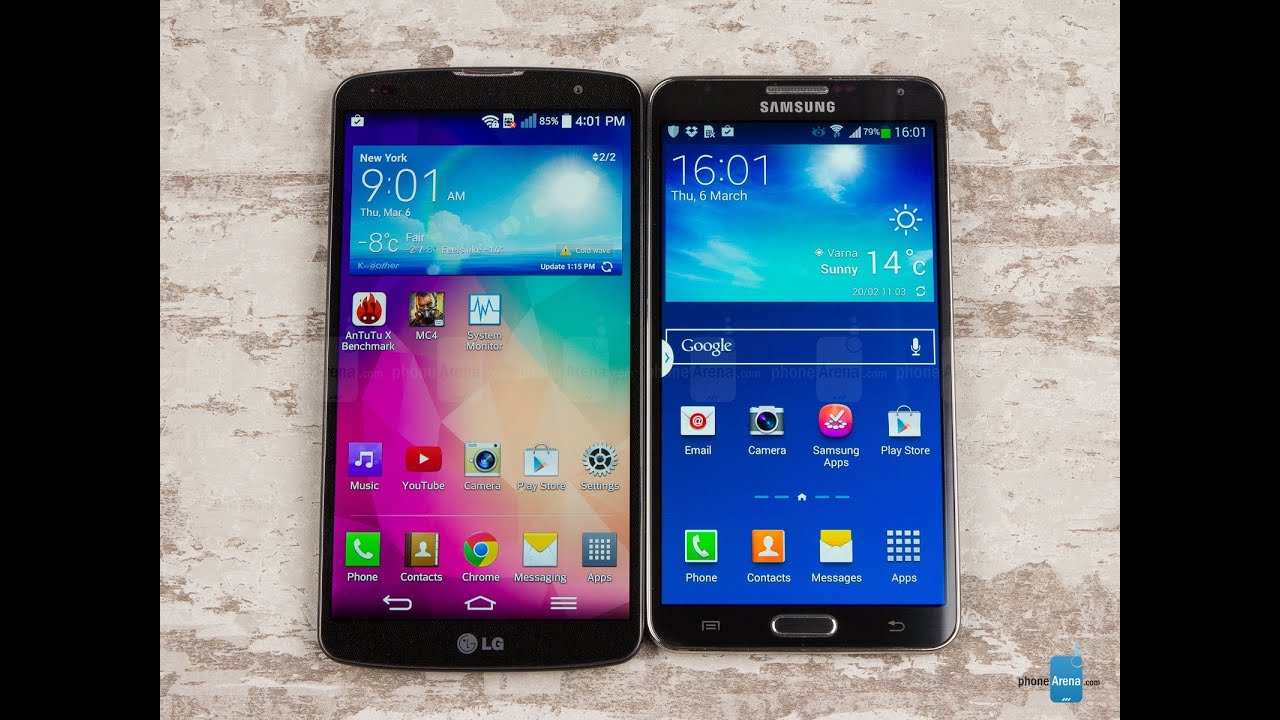 LG G Pro 2 vs SAMSUNG Galaxy Note 3 Design & Display