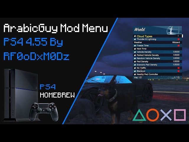 Grand Theft Auto V (GTA V) ArabicGuy Mod Menu for PS4 2020 Demo