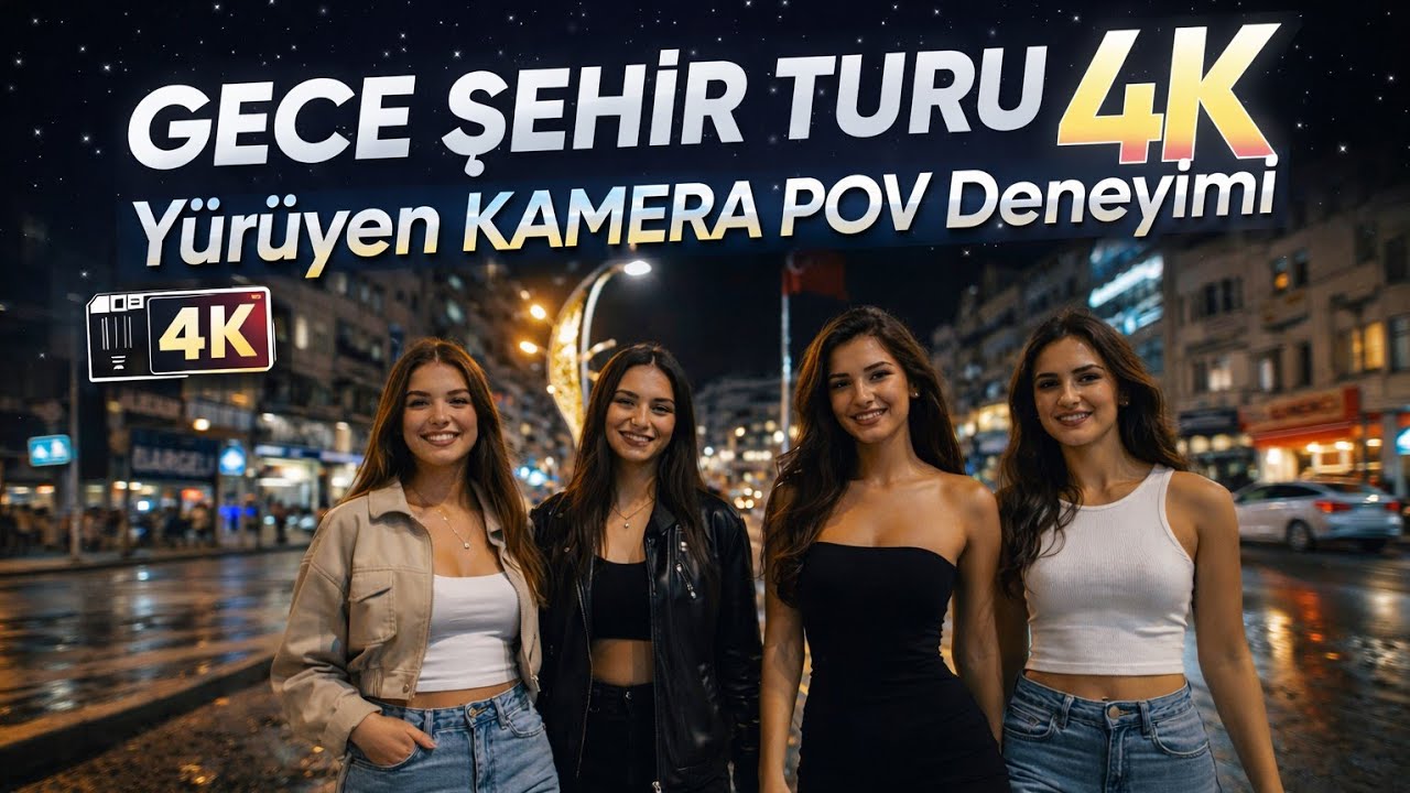 Gece Şehir Turu 4K – Yürüyen Kamera POV Deneyimi