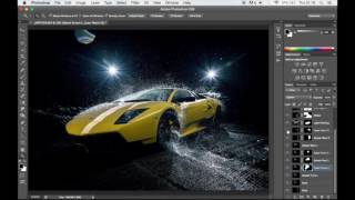 Editing A Lamborghini Murcielago SV Water Splash Photo