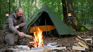 Solo Tipi Tent Overnighter & Cooking on a Rock by Kent Survival 183,482 views 7 months ago 34 minutes