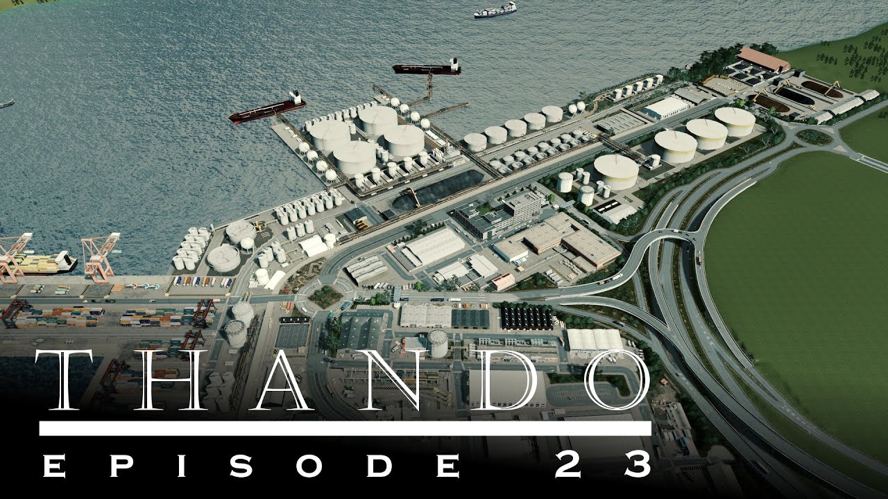 Oil harbour area - Cities Skylines: Thando [23]