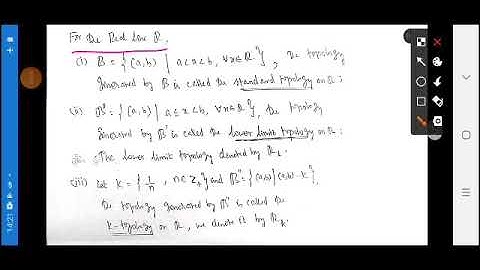 U 1.4 - Standard Topology, Lower Limit  Topology, K-Topology | Topology