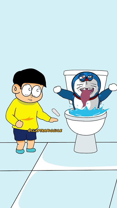 Doraemon Pops out of Toilet?! Nobita's Hilarious Reaction 😂😂 #Doraemon #funny