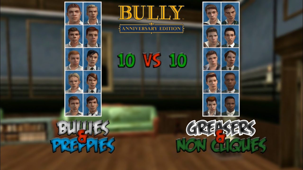 Bully AE: Bullies & Preppies VS Greasers & Non Cliques (Mixed Team) (Boss Health)