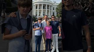 Donald Trump Jr. with his children at the White House getting ready for President Trump's birthday