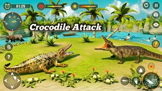 Animal Crocodiles Attack Sim👹.. Wild Animals On Beach!. Android Gamplay.. @lifeisgame0044 screenshot 3