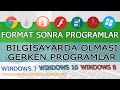 Bilgisayara format attıktan sonra yüklenmesi gereken programlar. Format sonrası yapılması gerek