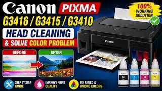 Canon PIXMA G3416 / G3415 / G3410 Head Cleaning & Color Problem Fix | Step-by-Step #viralvideo