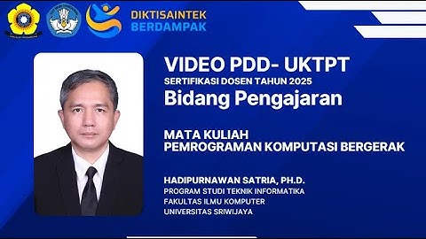 PDD-UKTPT BIDANG PENGAJARAN | SERDOS 2025 | UNIVERSITAS SRIWIJAYA | HADIPURNAWAN SATRIA