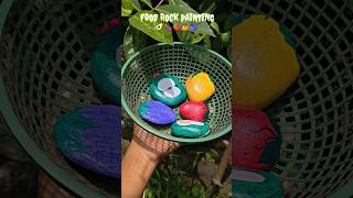 Food rock painting 🖌️ 🥑🍓🥭🫐🍏 #shorts #art #diy