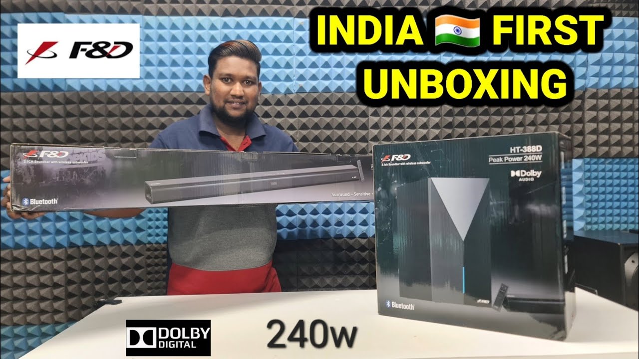 F&D HT388D Dolby Soundbar UNBOXING REVIEW SOUND TEST 240w WIRELESS