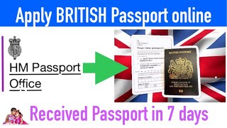First BRITISH passport online application 2023, ALL STEPS with easy explantation for adult passport