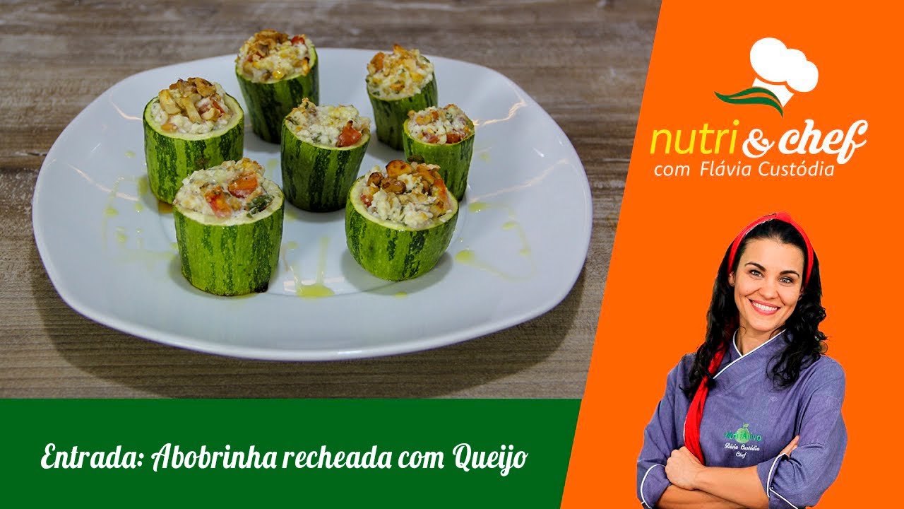 Entrada: Abobrinha recheada com Queijo