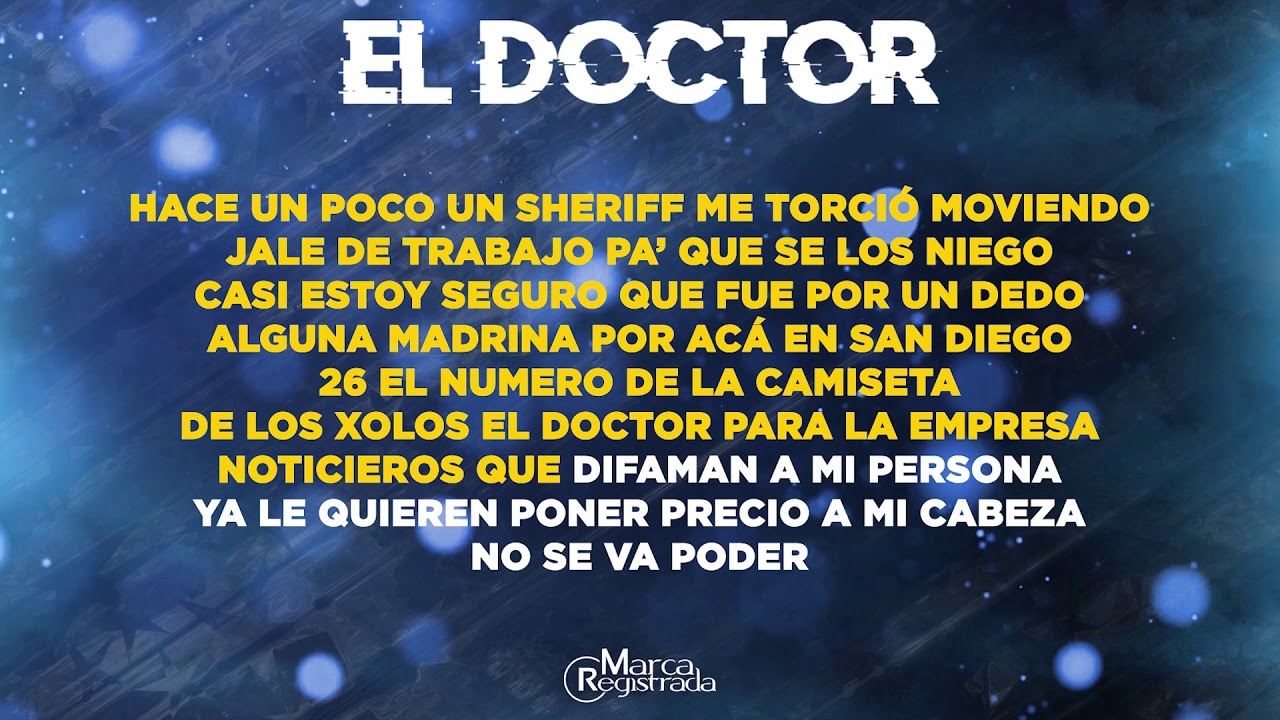 Marca Registrada - El Doctor [karaoke] - YouTube