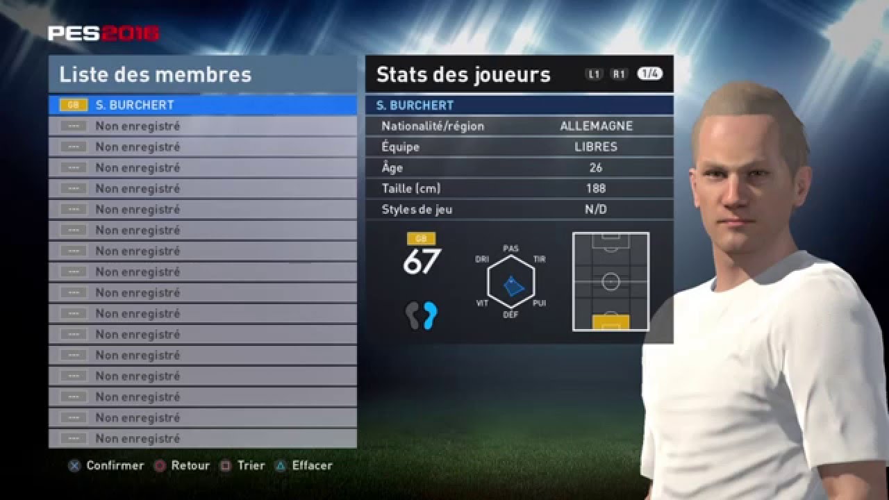 [PES 2016] Sascha BURCHERT stats