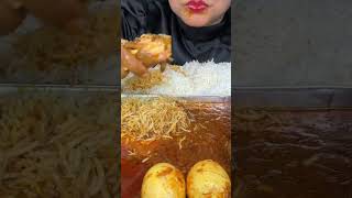 ASMR EATING SPICY MUTTON CURRY,MUTTON KOFTA CURRY,EGGS CURRY,CHICKEN CURRY,WHITE RICE *FOOD* shorts